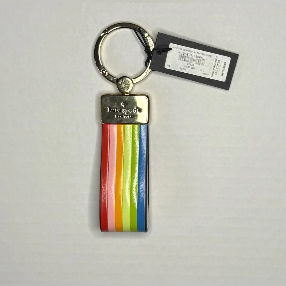 Kate Spade Rainbow Pride Gift Set Shirt Crossbody Bag & Keychain Charm NWT - Picture 15 of 16